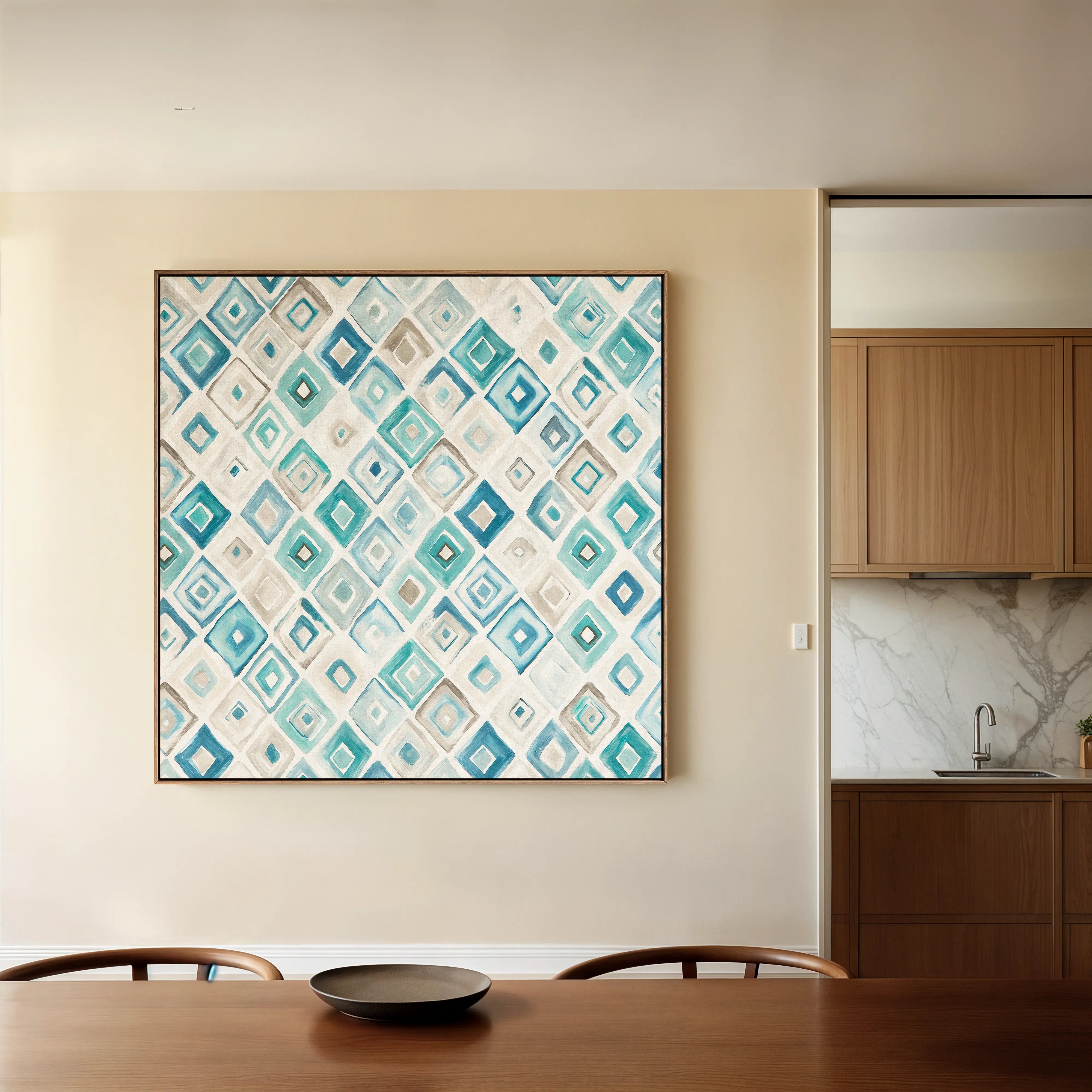 Abstract 1350 Canvas Art 16" x 16" / 40 x 40 cm / Black