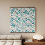 Abstract 1350 Canvas Art 16" x 16" / 40 x 40 cm / Black