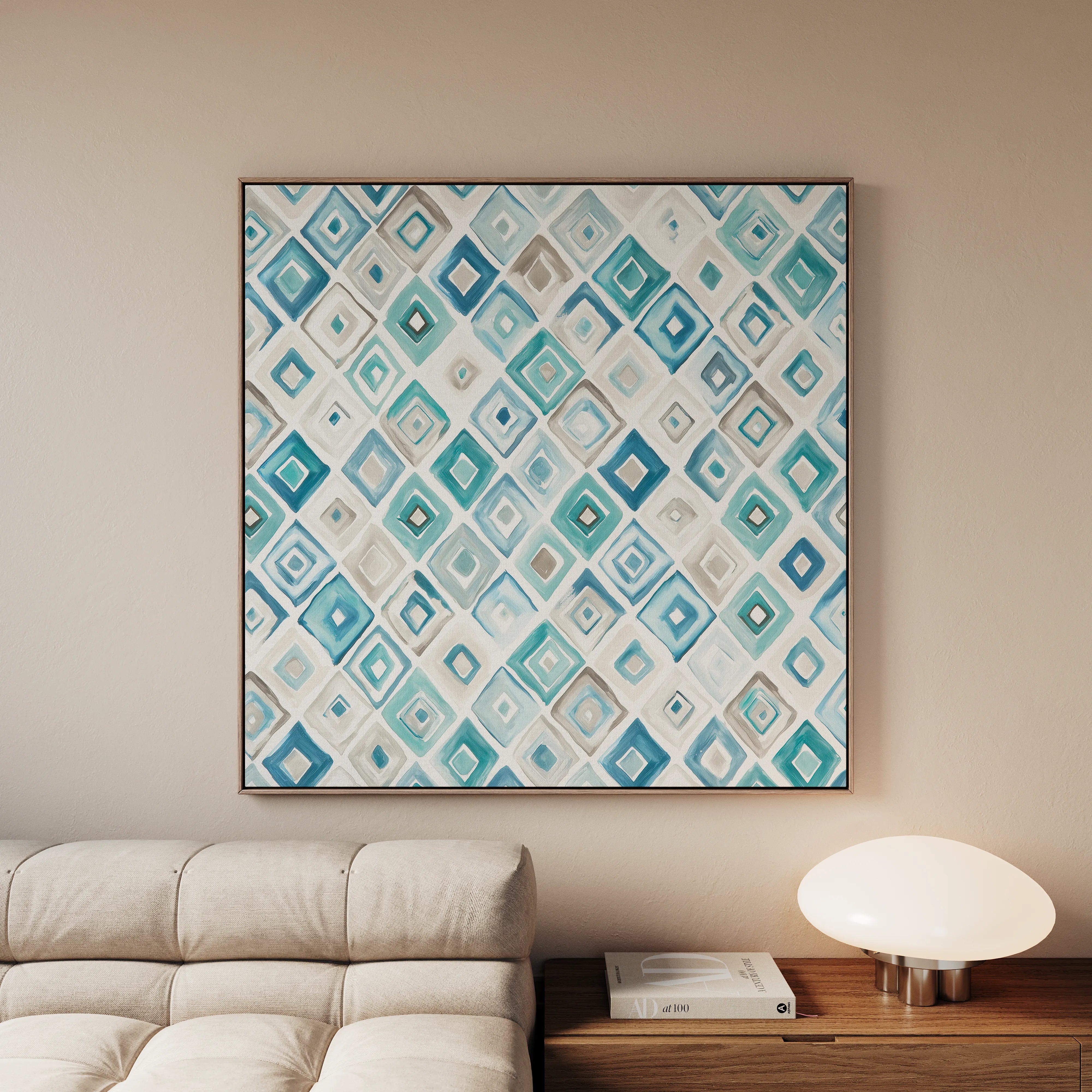 Abstract 1350 Canvas Art 16" x 16" / 40 x 40 cm / Black