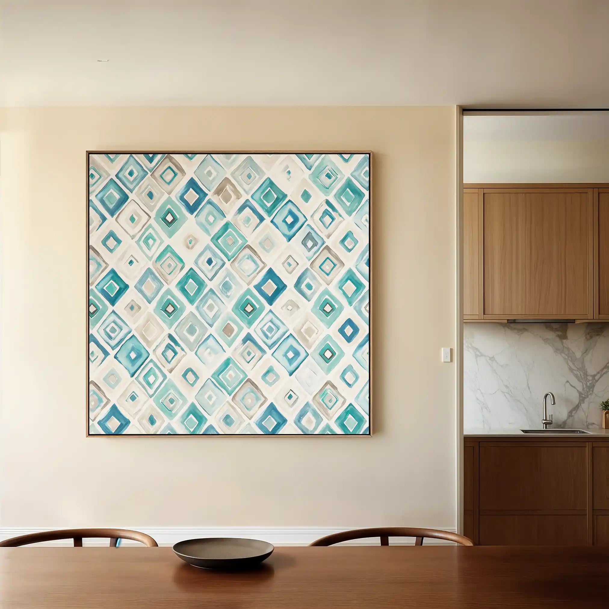 Abstract 1350 Canvas Art 60 x 60 cm / Black