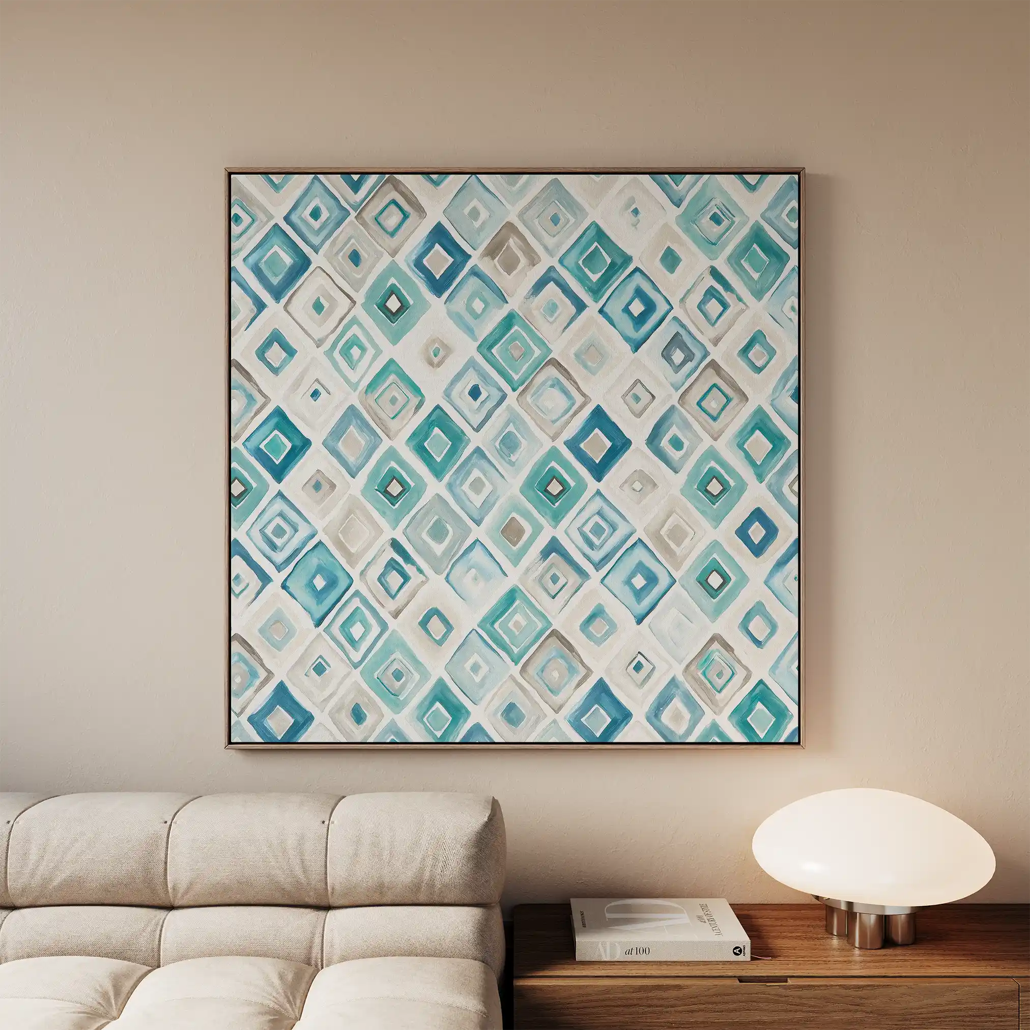 Abstract 1350 Canvas Art 60 x 60 cm / Black