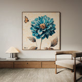 Floral 1350 Canvas Art 16" x 16" / 40 x 40 cm / Black