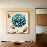 Floral 1350 Canvas Art 16" x 16" / 40 x 40 cm / Black