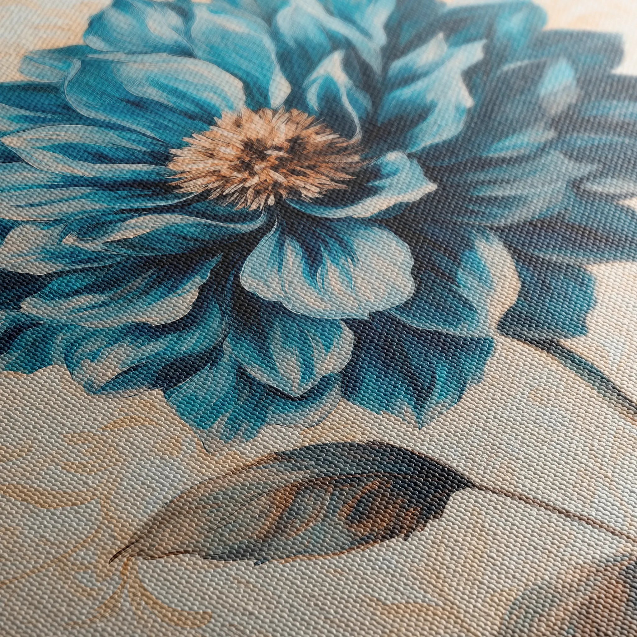 Floral 1350 Canvas Art 16" x 16" / 40 x 40 cm / Black
