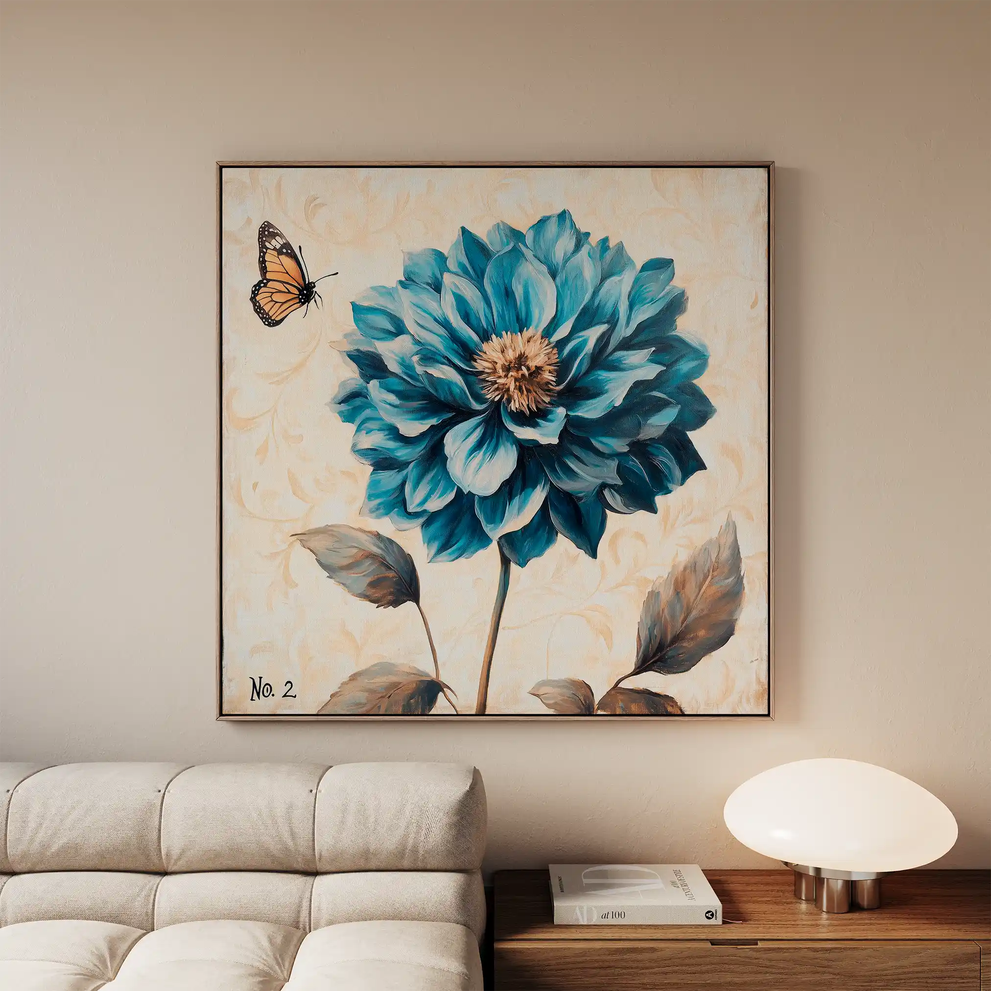 Floral 1350 Canvas Art 60 x 60 cm / Black