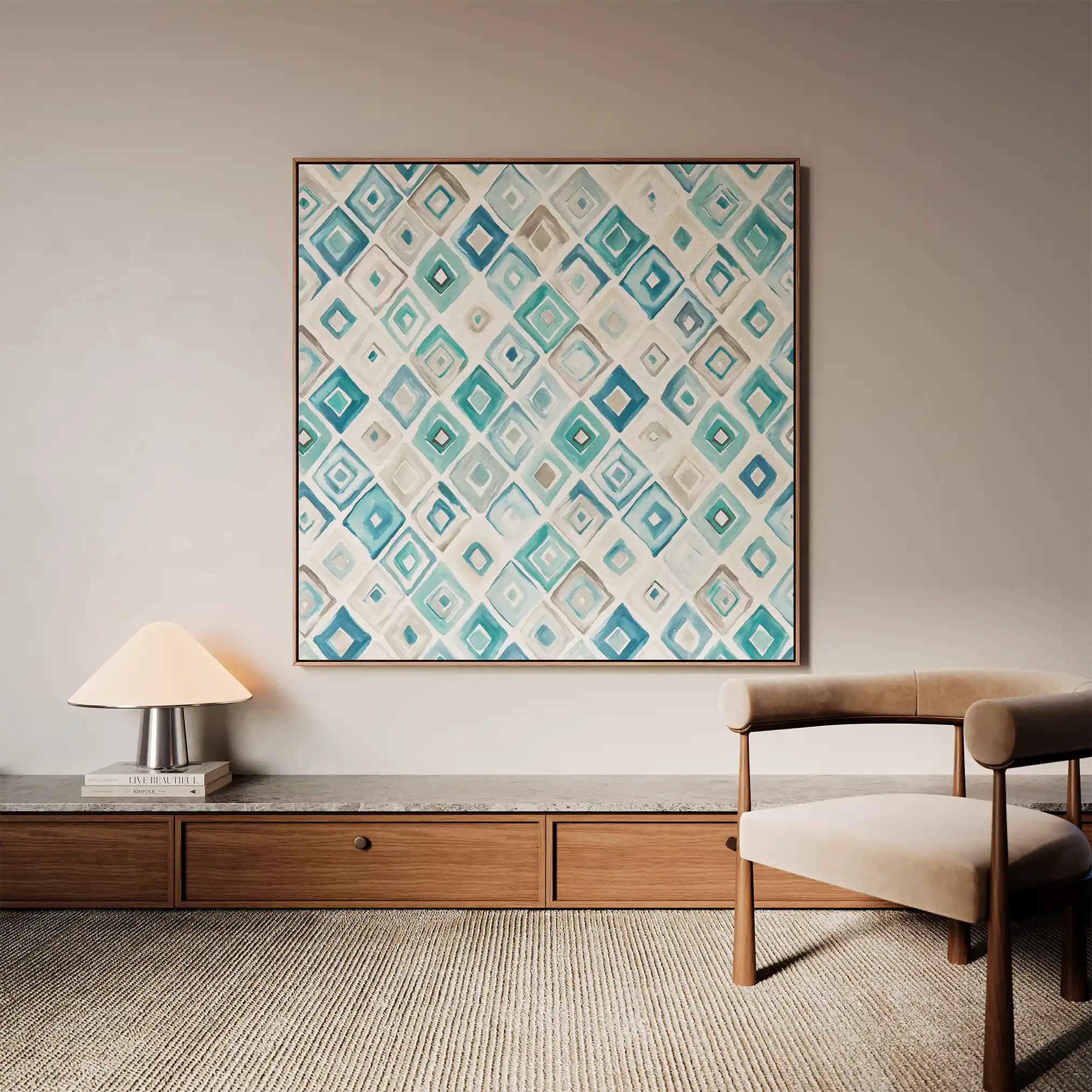 Abstract 1351 Canvas Art 60 x 60 cm / Black