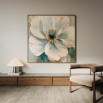 Floral 1351 Canvas Art 16" x 16" / 40 x 40 cm / Black