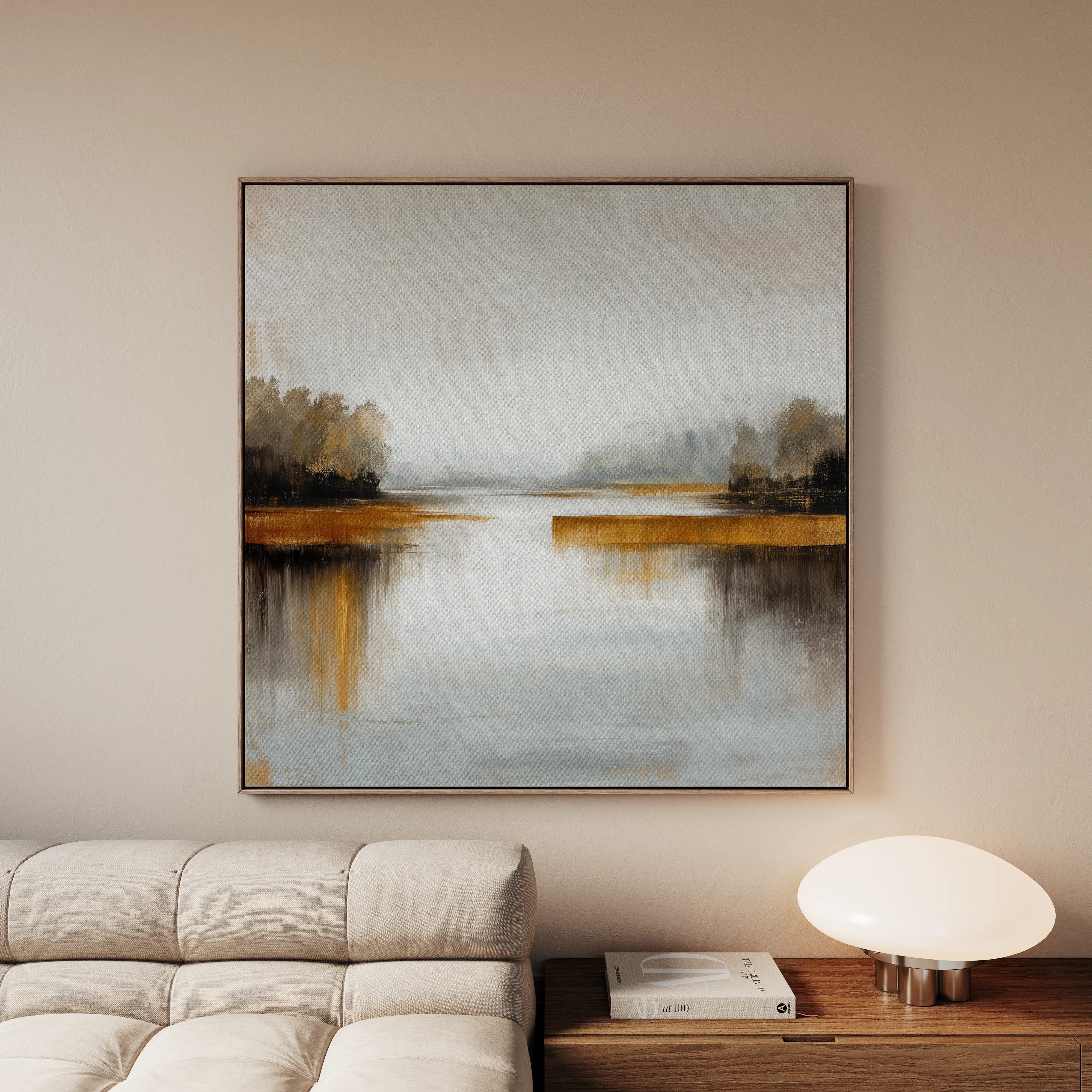 Abstract 1352 Canvas Art 16" x 16" / 40 x 40 cm / Black