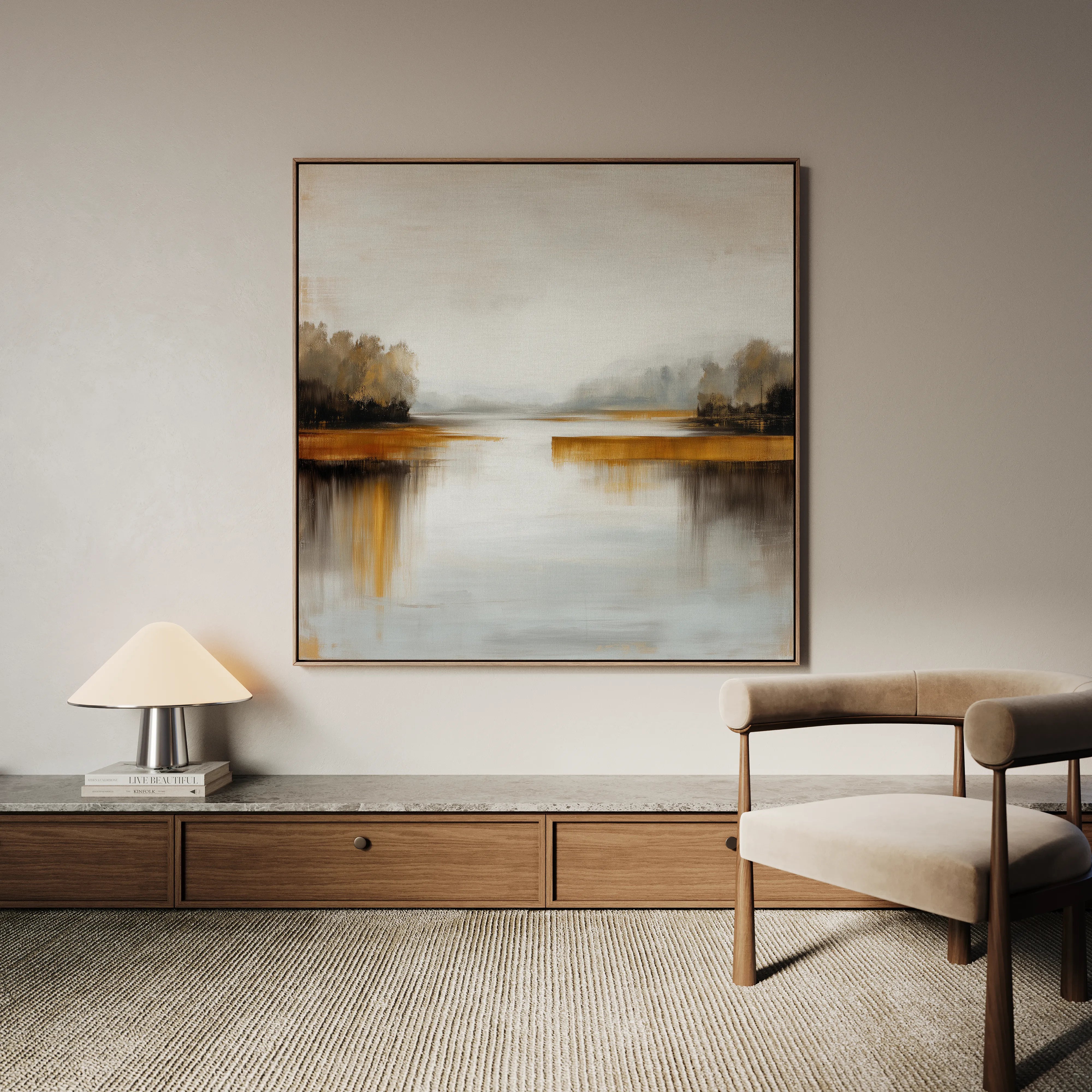 Abstract 1352 Canvas Art 16" x 16" / 40 x 40 cm / Black