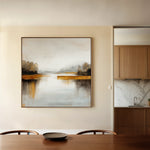 Abstract 1352 Canvas Art 16" x 16" / 40 x 40 cm / Black