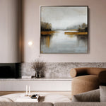 Abstract 1352 Canvas Art 16" x 16" / 40 x 40 cm / Black