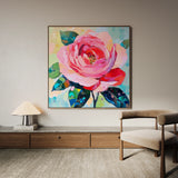 Floral 1352 Canvas Art 16" x 16" / 40 x 40 cm / Black