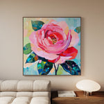 Floral 1352 Canvas Art 16" x 16" / 40 x 40 cm / Black