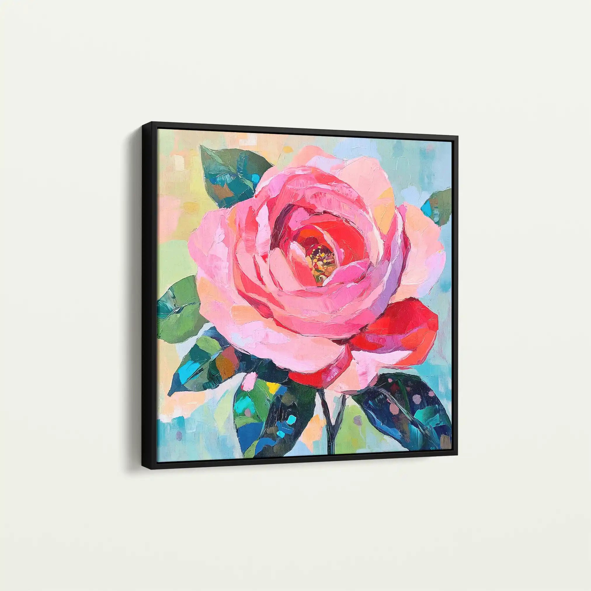 Floral 1352 Canvas Art 60 x 60 cm / Black