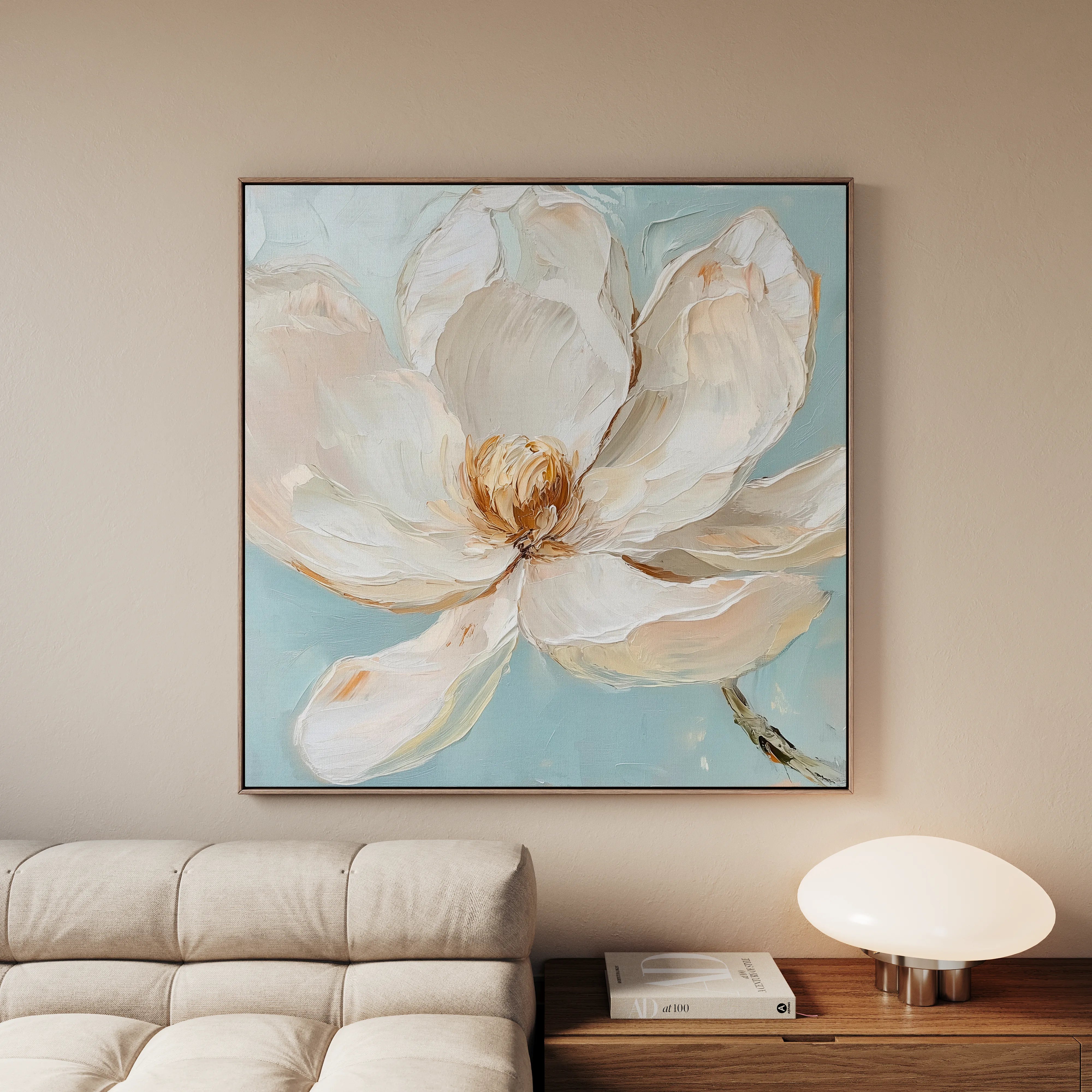 Floral 1353 Canvas Art 16" x 16" / 40 x 40 cm / Black