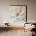 Floral 1353 Canvas Art 16" x 16" / 40 x 40 cm / Black