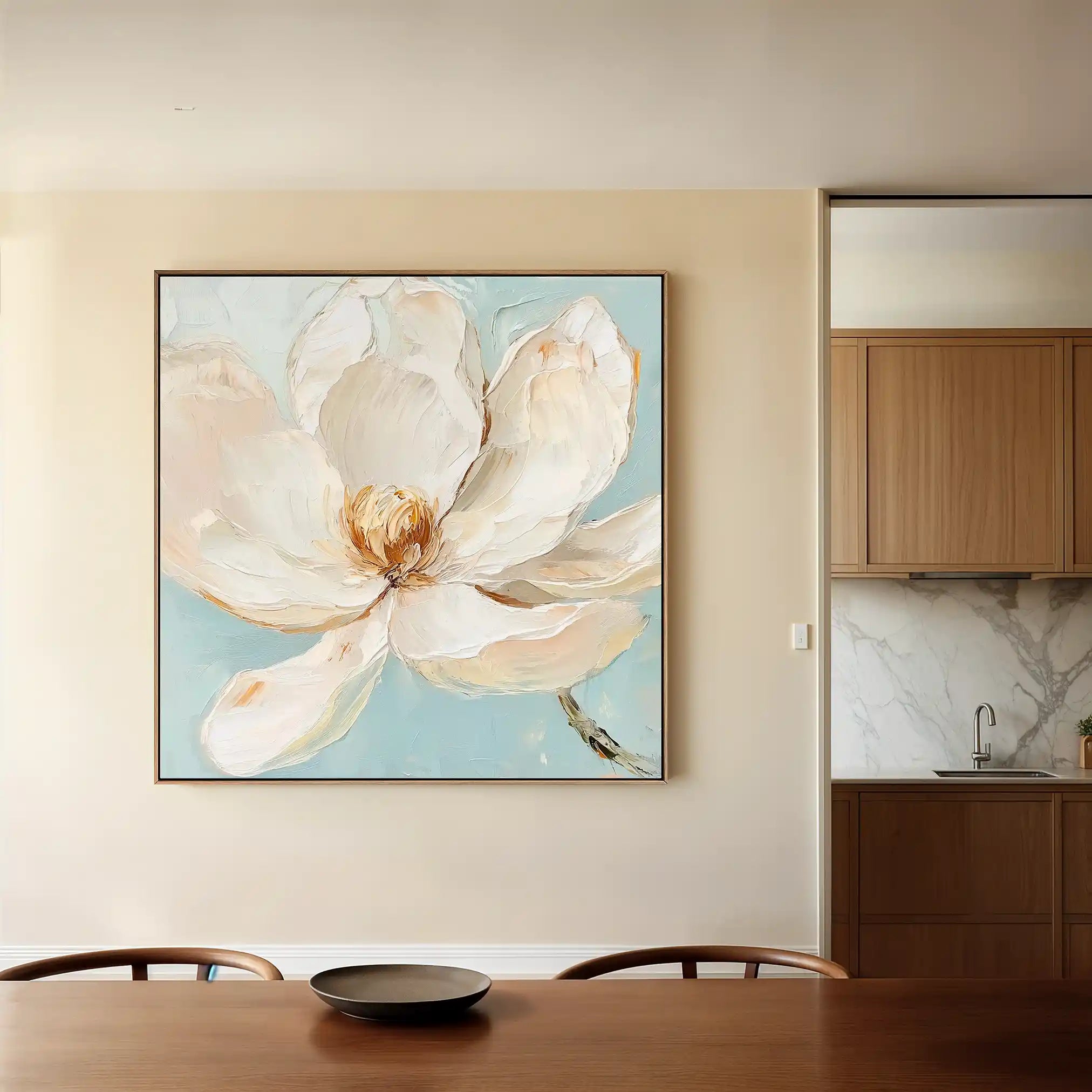 Floral 1353 Canvas Art 16" x 16" / 40 x 40 cm / Black