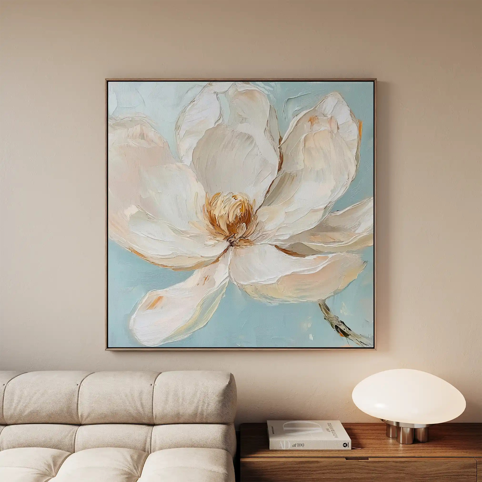 Floral 1353 Canvas Art 16" x 16" / 40 x 40 cm / Black