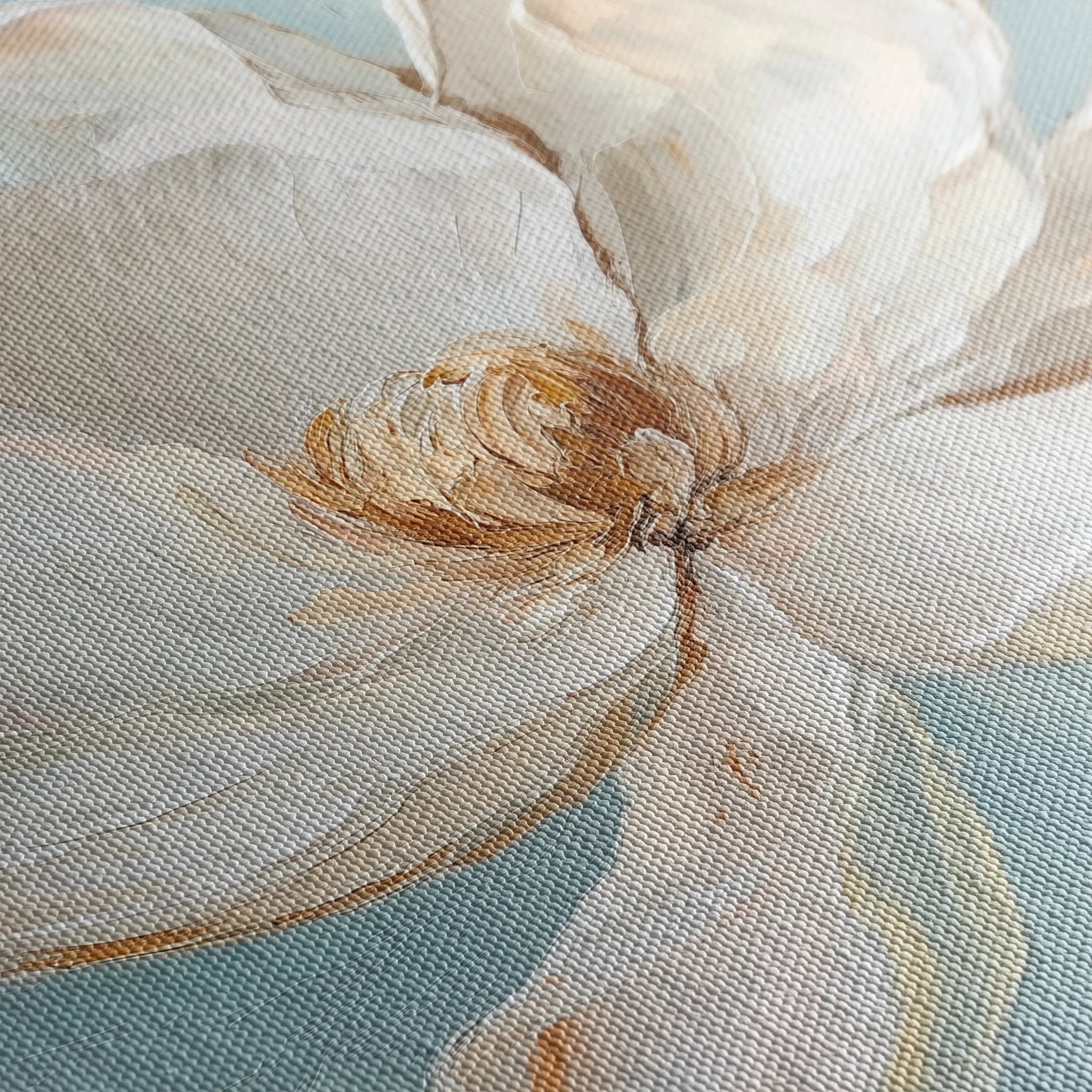 Floral 1353 Canvas Art 16" x 16" / 40 x 40 cm / Black