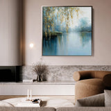 Abstract 1354 Canvas Art 16" x 16" / 40 x 40 cm / Black