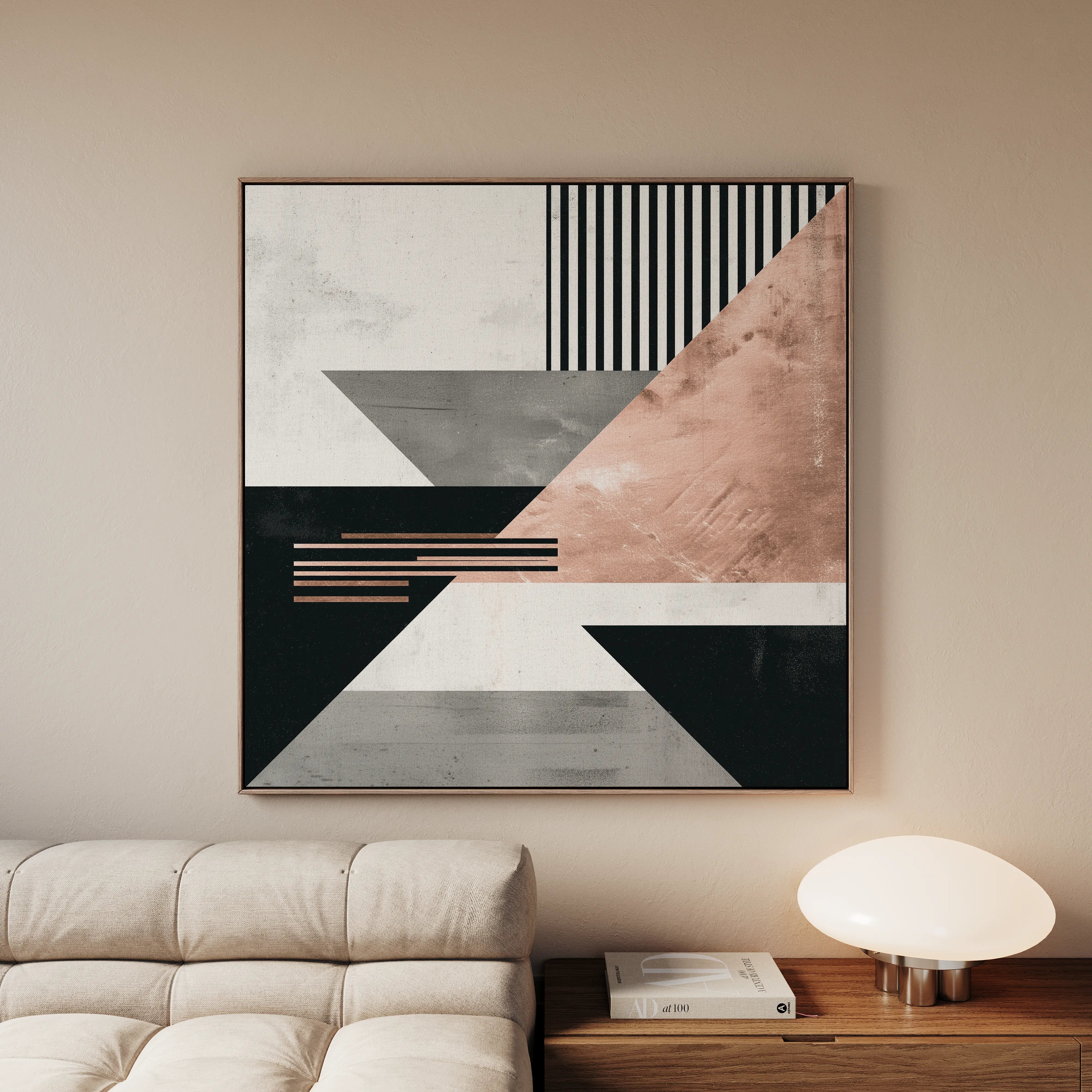 Abstract 1355 Canvas Art 16" x 16" / 40 x 40 cm / Black