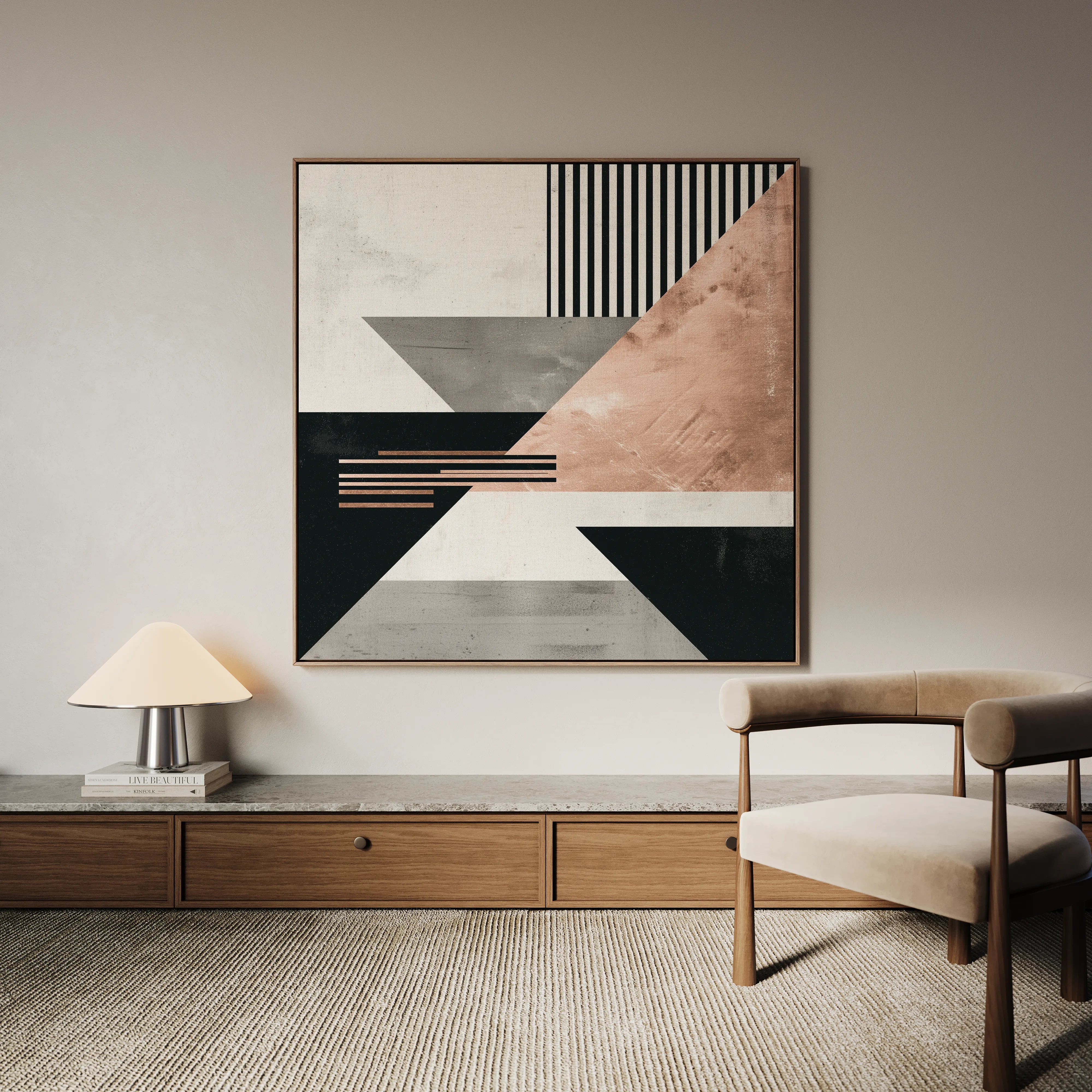 Abstract 1355 Canvas Art 16" x 16" / 40 x 40 cm / Black