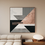 Abstract 1355 Canvas Art 60 x 60 cm / Black