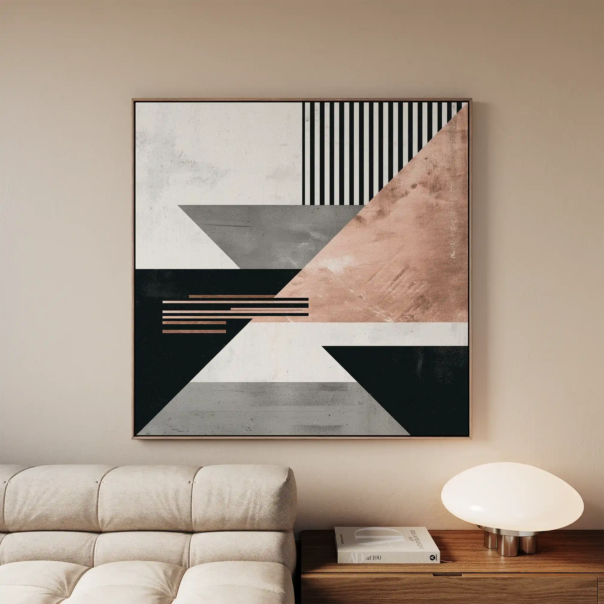 Abstract 1355 Canvas Art 60 x 60 cm / Black