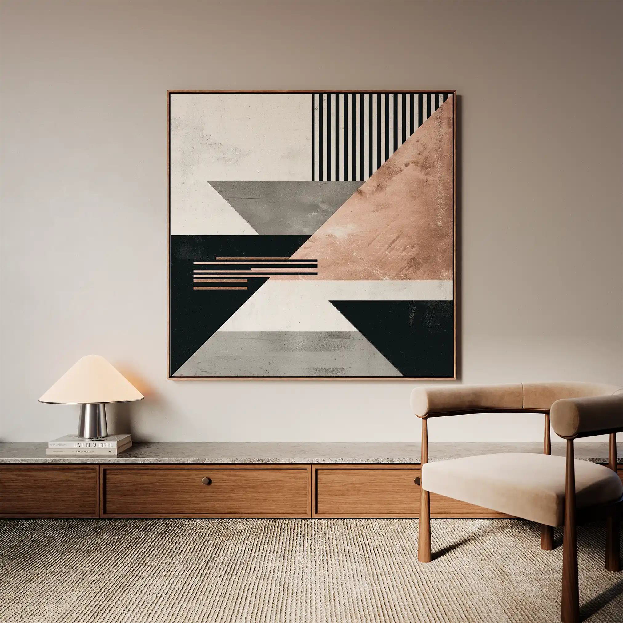Abstract 1355 Canvas Art 60 x 60 cm / Black