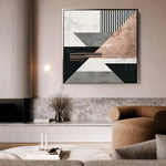 Abstract 1355 Canvas Art 60 x 60 cm / Black