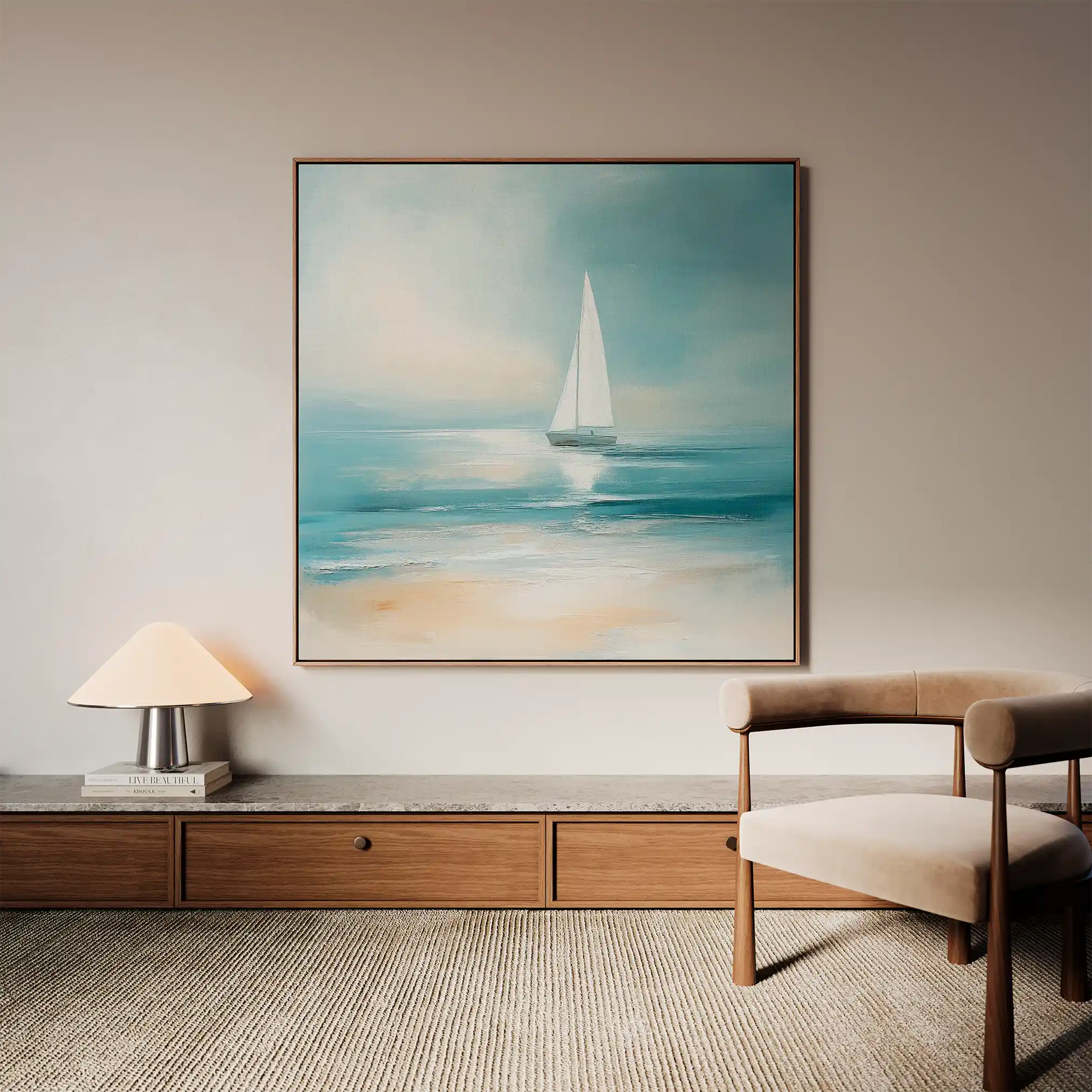 Floral 1355 Canvas Art 60 x 60 cm / Black