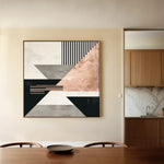 Abstract 1356 Canvas Art 16" x 16" / 40 x 40 cm / Black