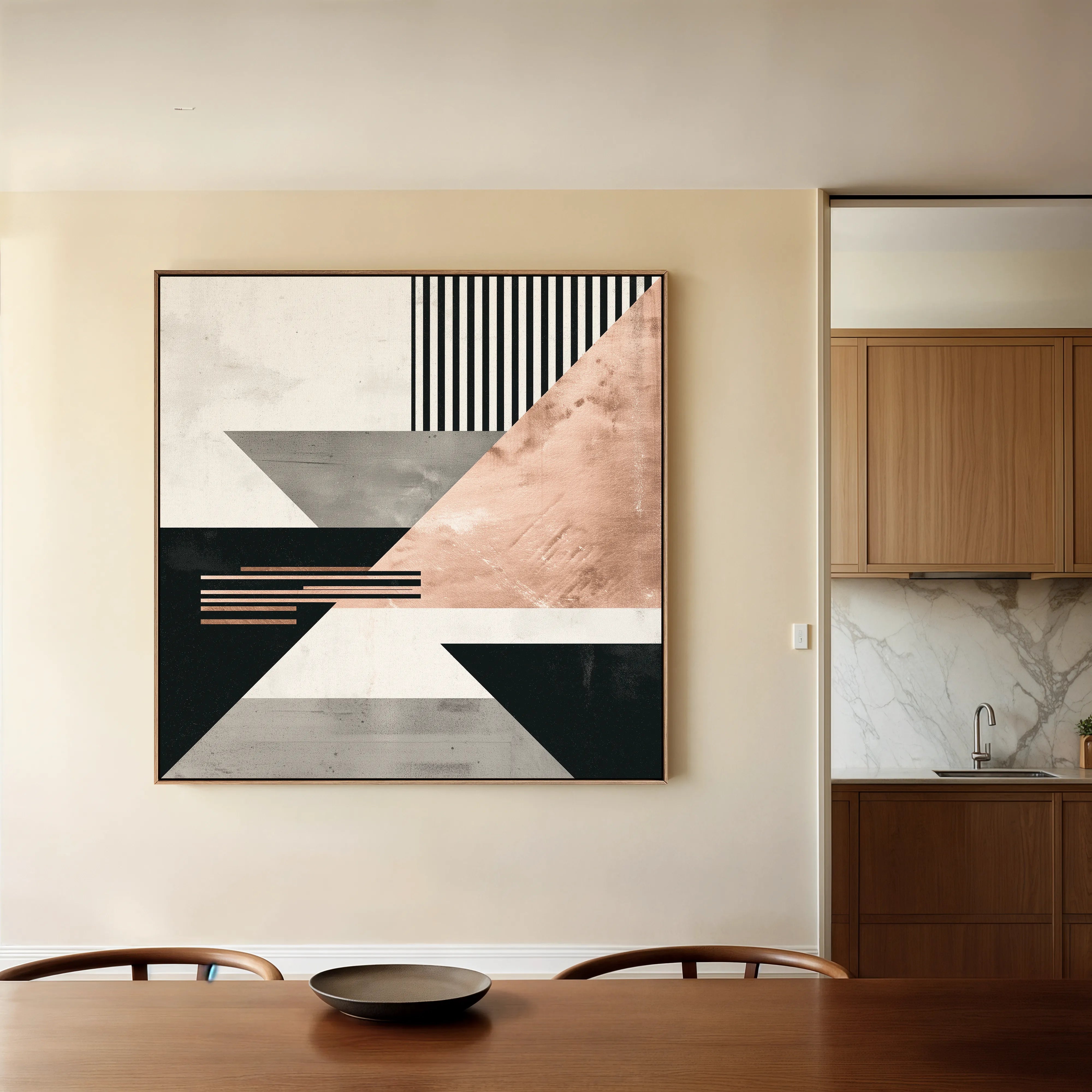 Abstract 1356 Canvas Art 16" x 16" / 40 x 40 cm / Black