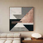 Abstract 1356 Canvas Art 16" x 16" / 40 x 40 cm / Black