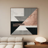 Abstract 1356 Canvas Art 16" x 16" / 40 x 40 cm / Black