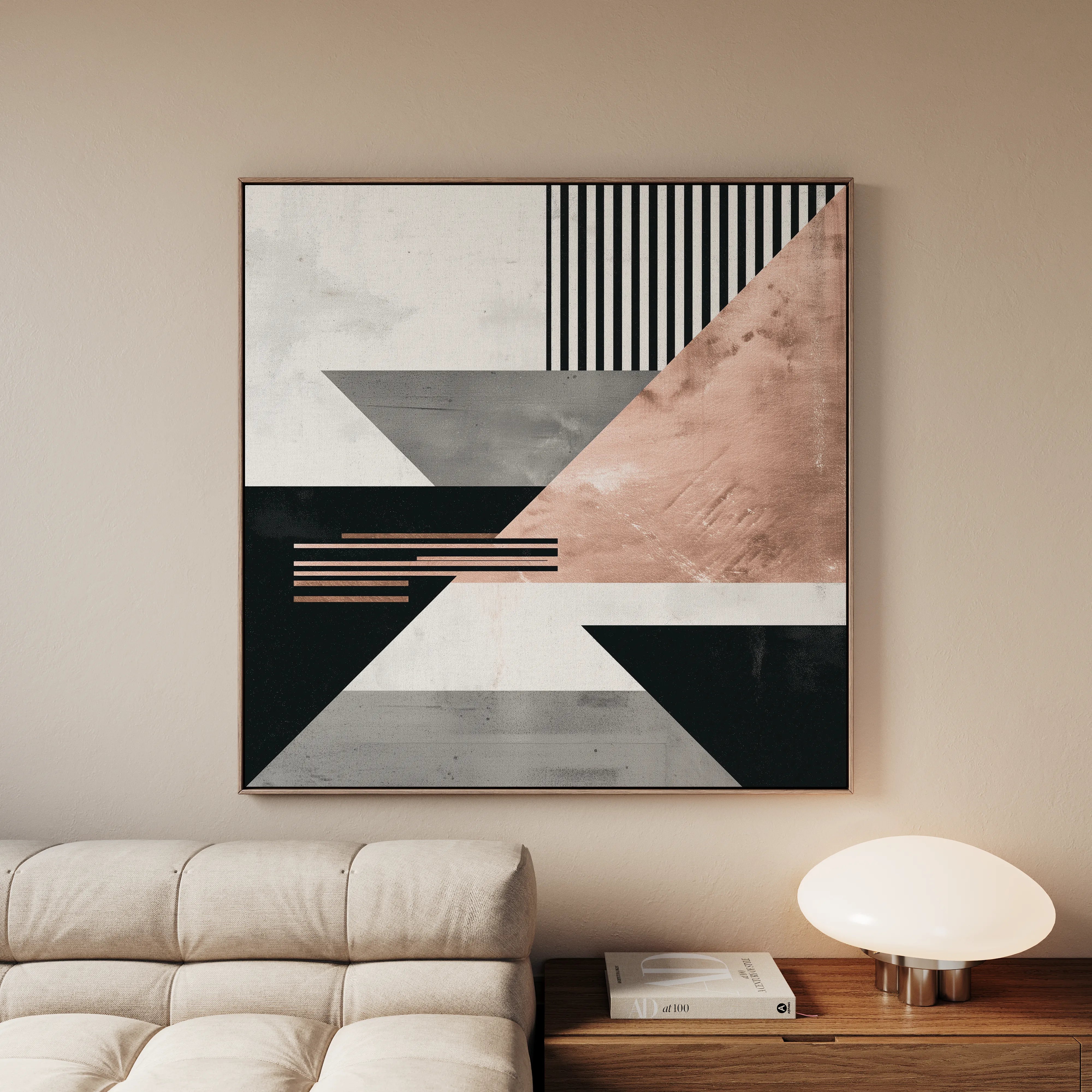 Abstract 1356 Canvas Art 16" x 16" / 40 x 40 cm / Black