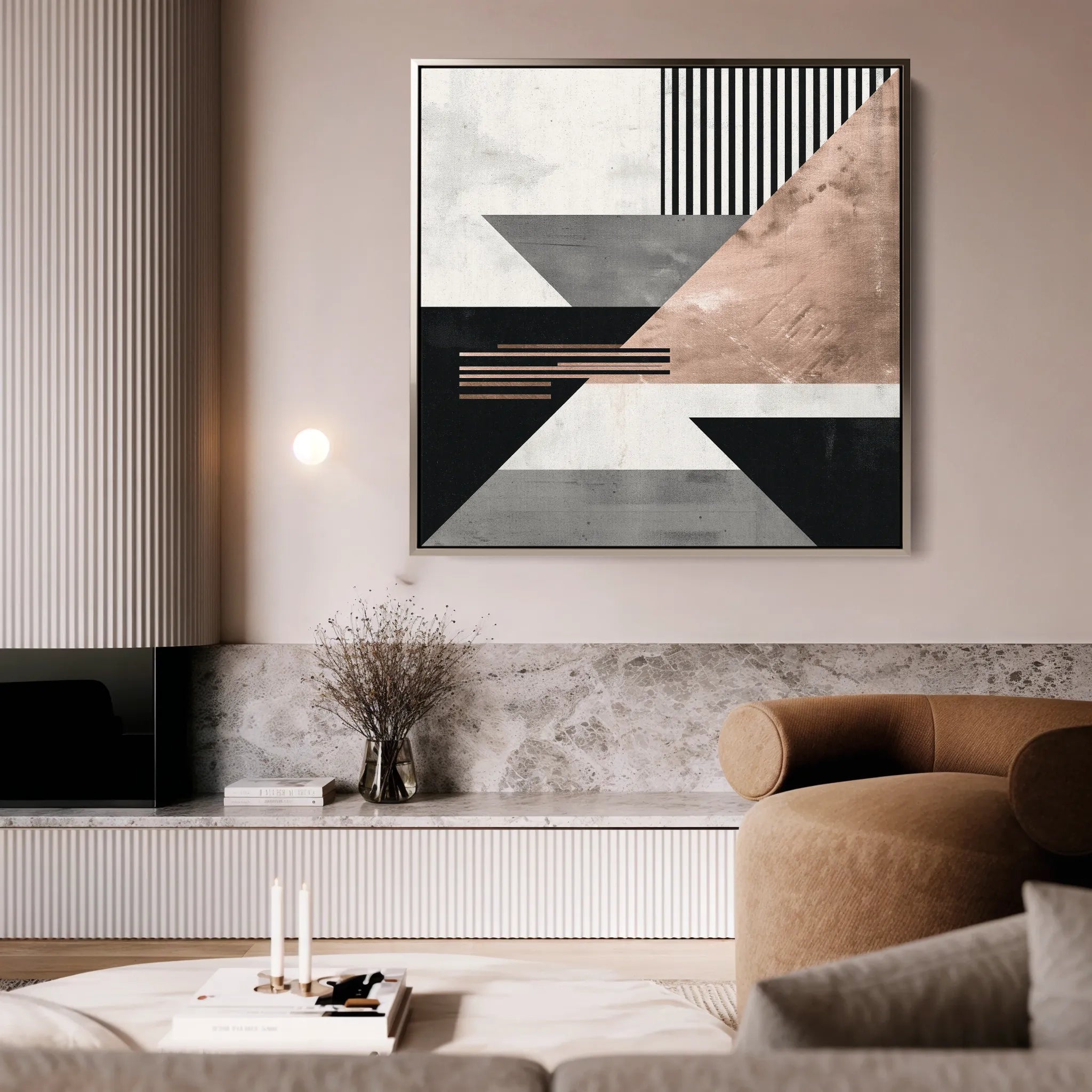 Abstract 1356 Canvas Art 16" x 16" / 40 x 40 cm / Black