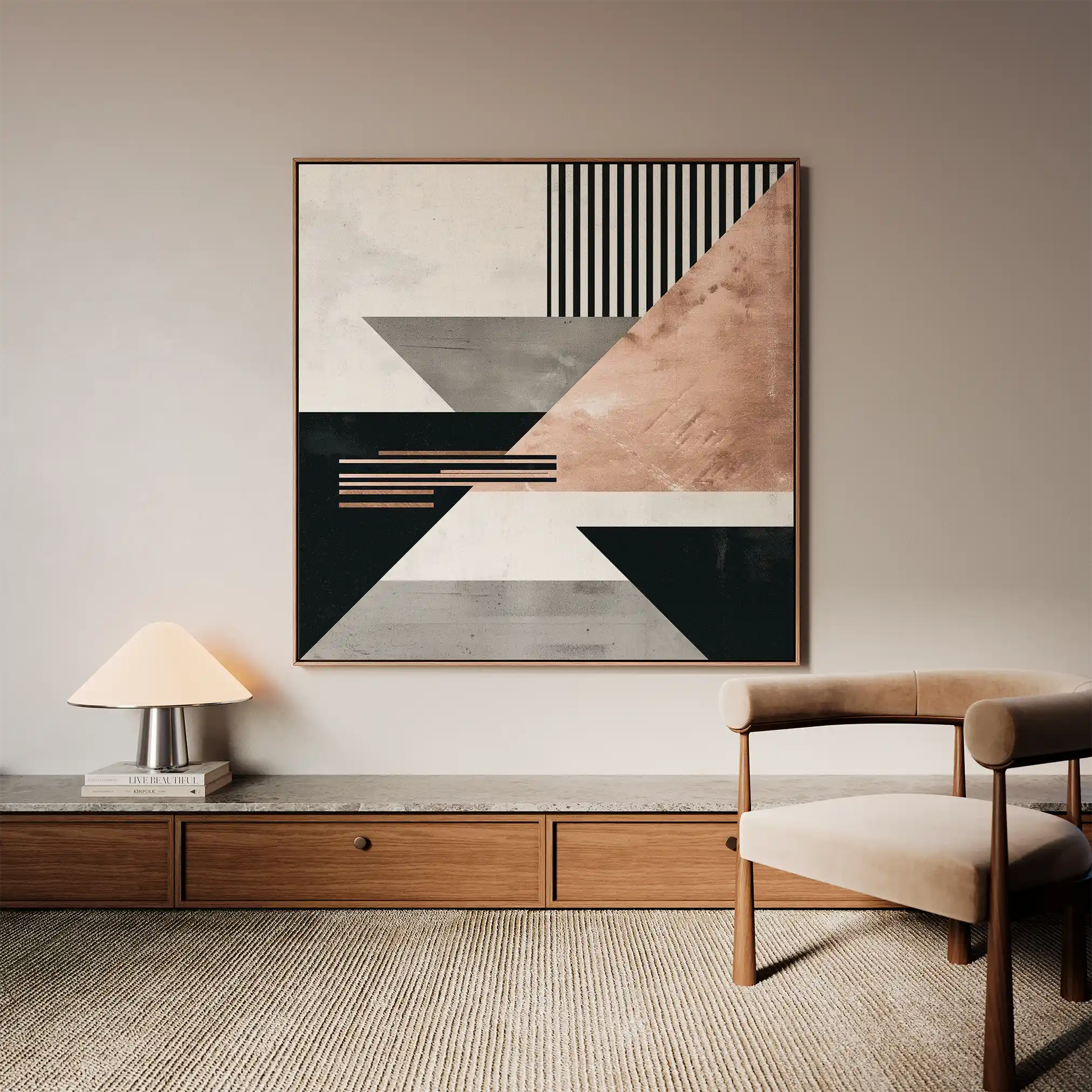 Abstract 1356 Canvas Art 60 x 60 cm / Black