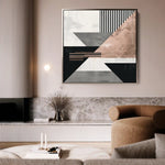 Abstract 1356 Canvas Art 60 x 60 cm / Black