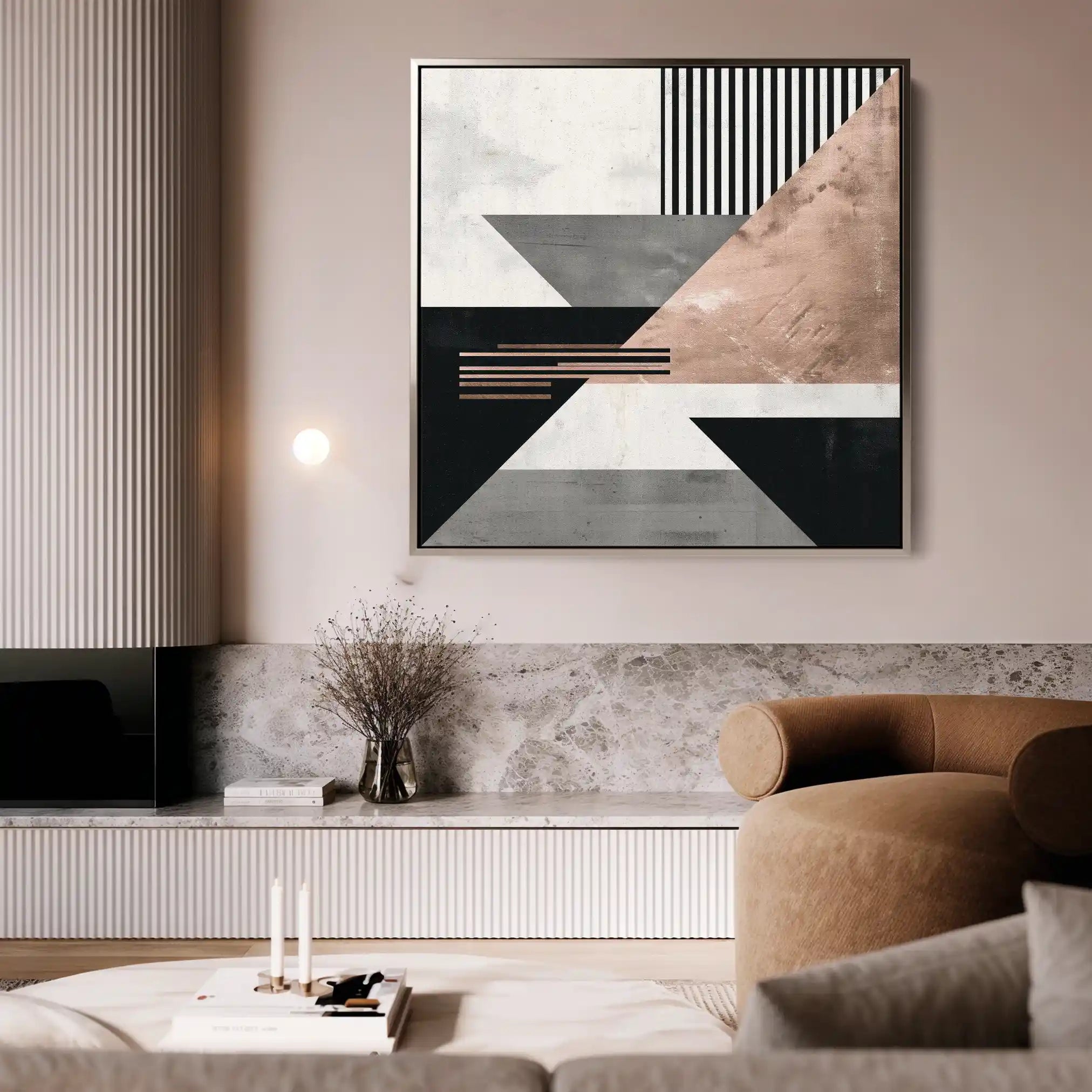 Abstract 1356 Canvas Art 60 x 60 cm / Black