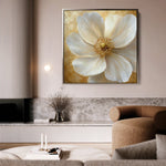 Floral 1356 Canvas Art 16" x 16" / 40 x 40 cm / Black