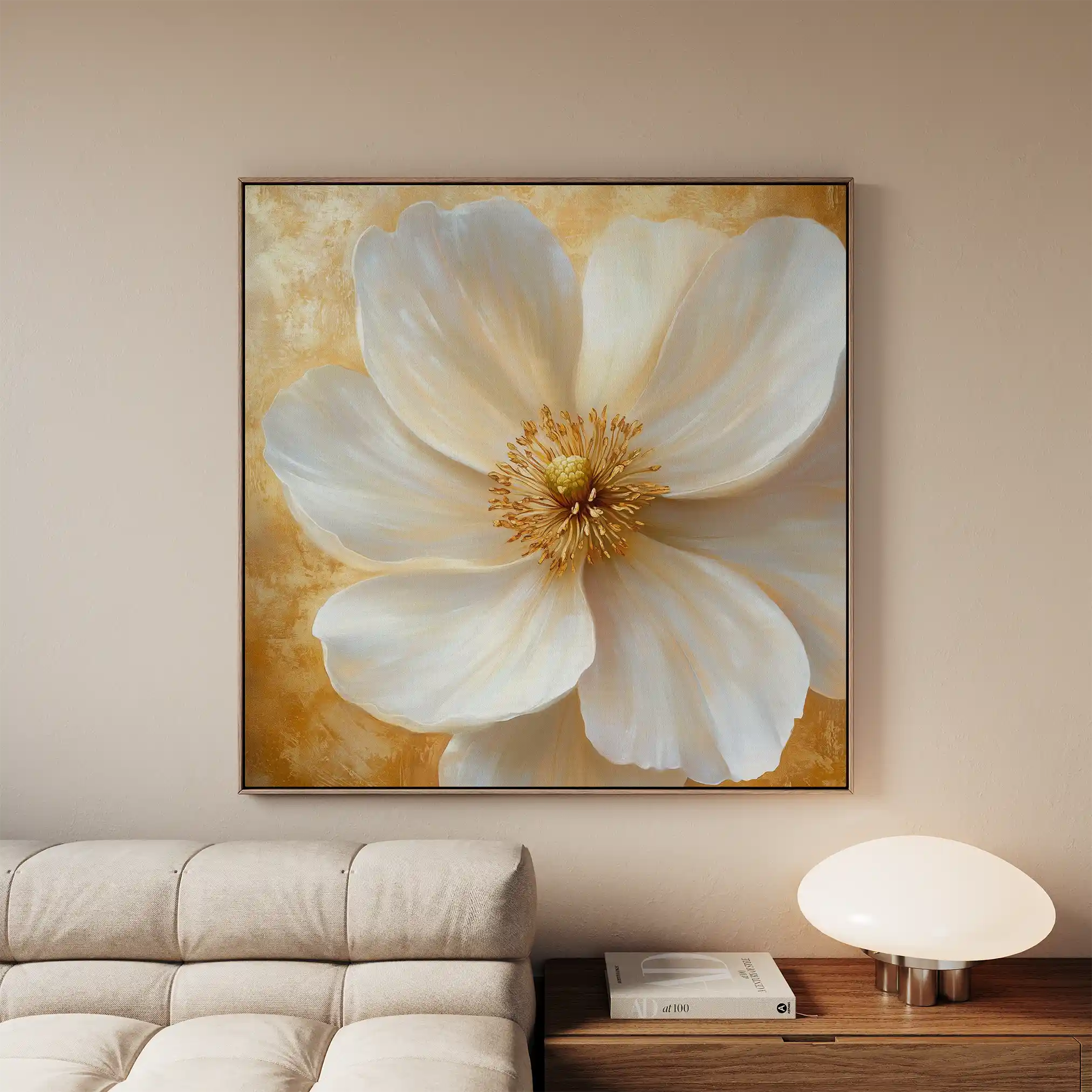 Floral 1356 Canvas Art 60 x 60 cm / Black