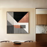 Abstract 1357 Canvas Art 16" x 16" / 40 x 40 cm / Black