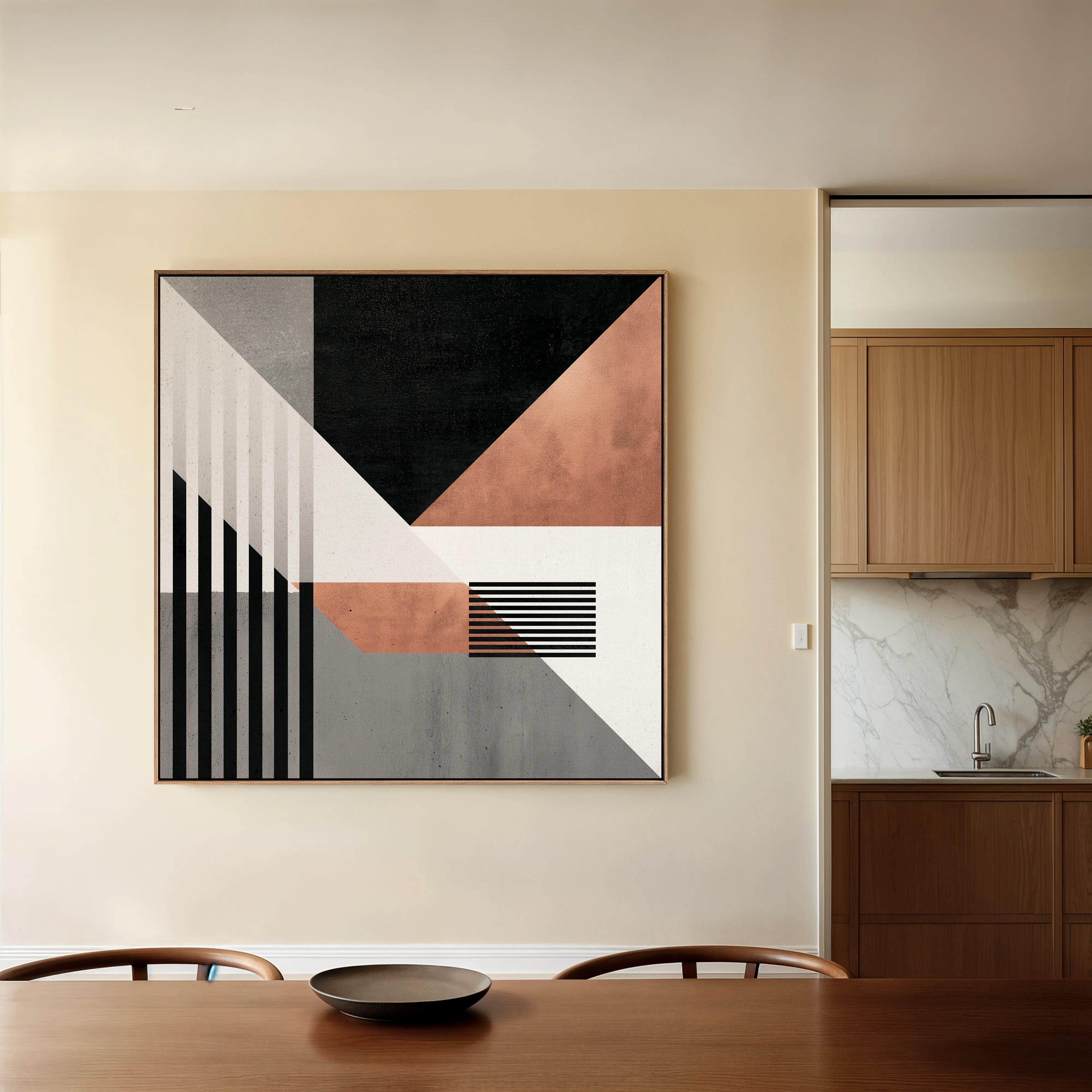 Abstract 1357 Canvas Art 16" x 16" / 40 x 40 cm / Black