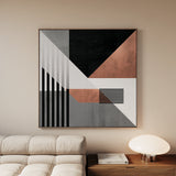 Abstract 1357 Canvas Art 16" x 16" / 40 x 40 cm / Black