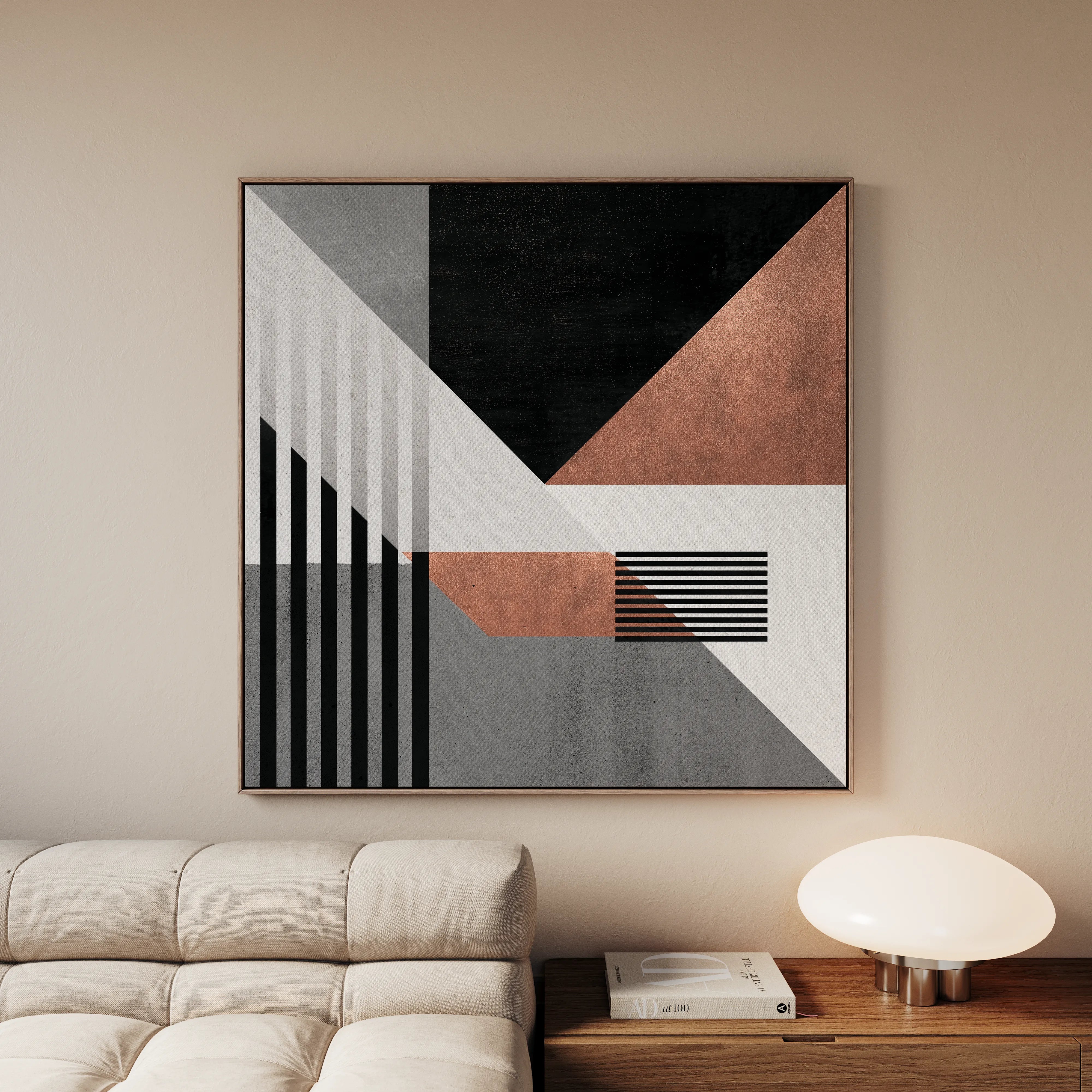 Abstract 1357 Canvas Art 16" x 16" / 40 x 40 cm / Black