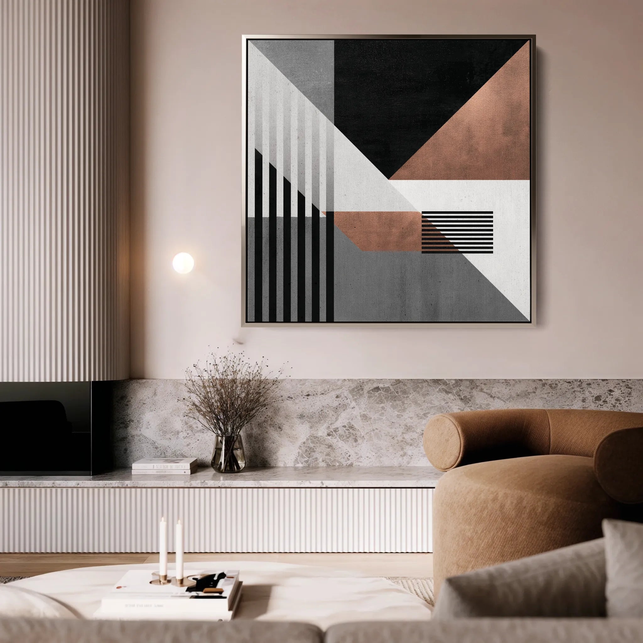 Abstract 1357 Canvas Art 16" x 16" / 40 x 40 cm / Black