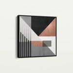 Abstract 1357 Canvas Art 16" x 16" / 40 x 40 cm / Black