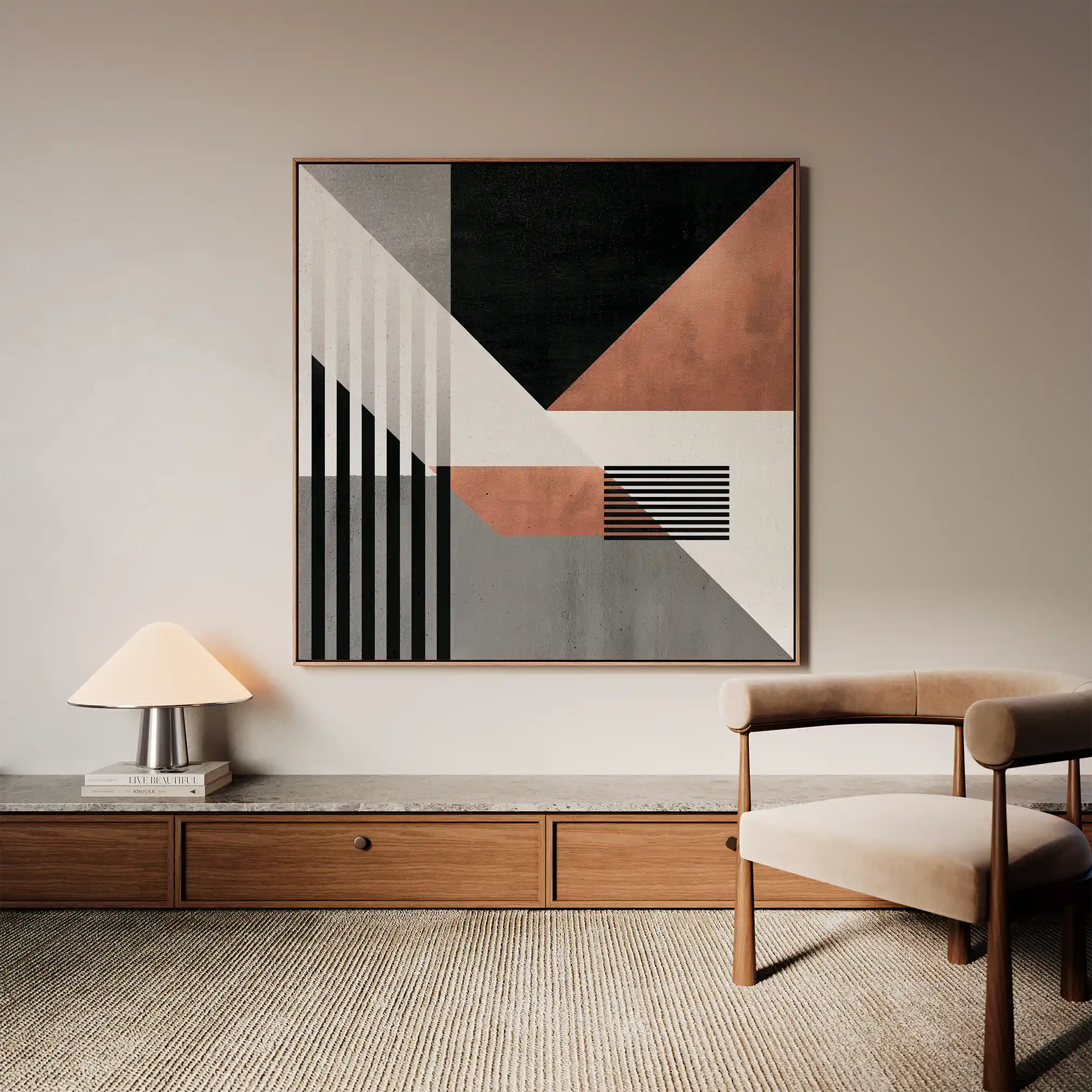 Abstract 1357 Canvas Art 60 x 60 cm / Black
