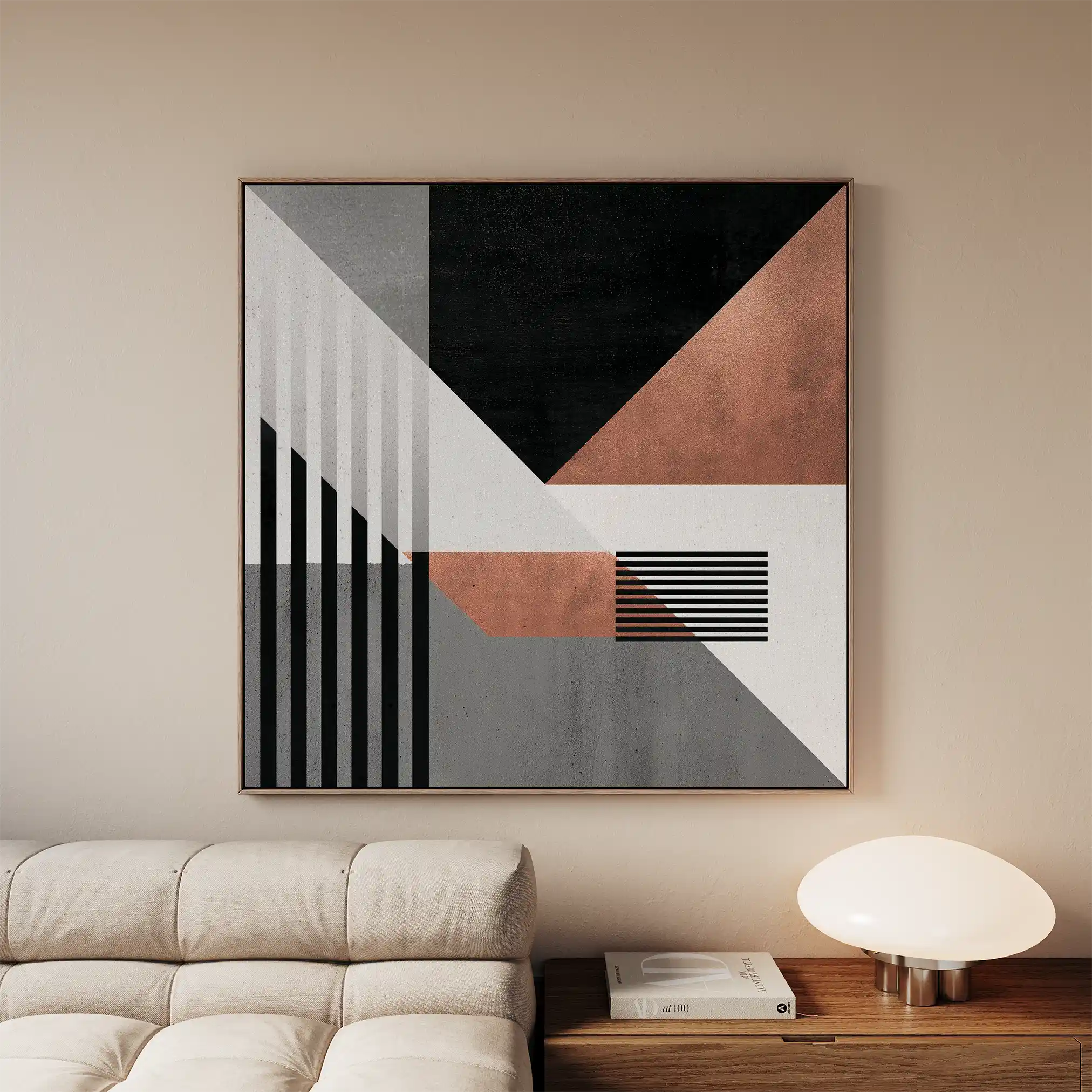 Abstract 1357 Canvas Art 60 x 60 cm / Black